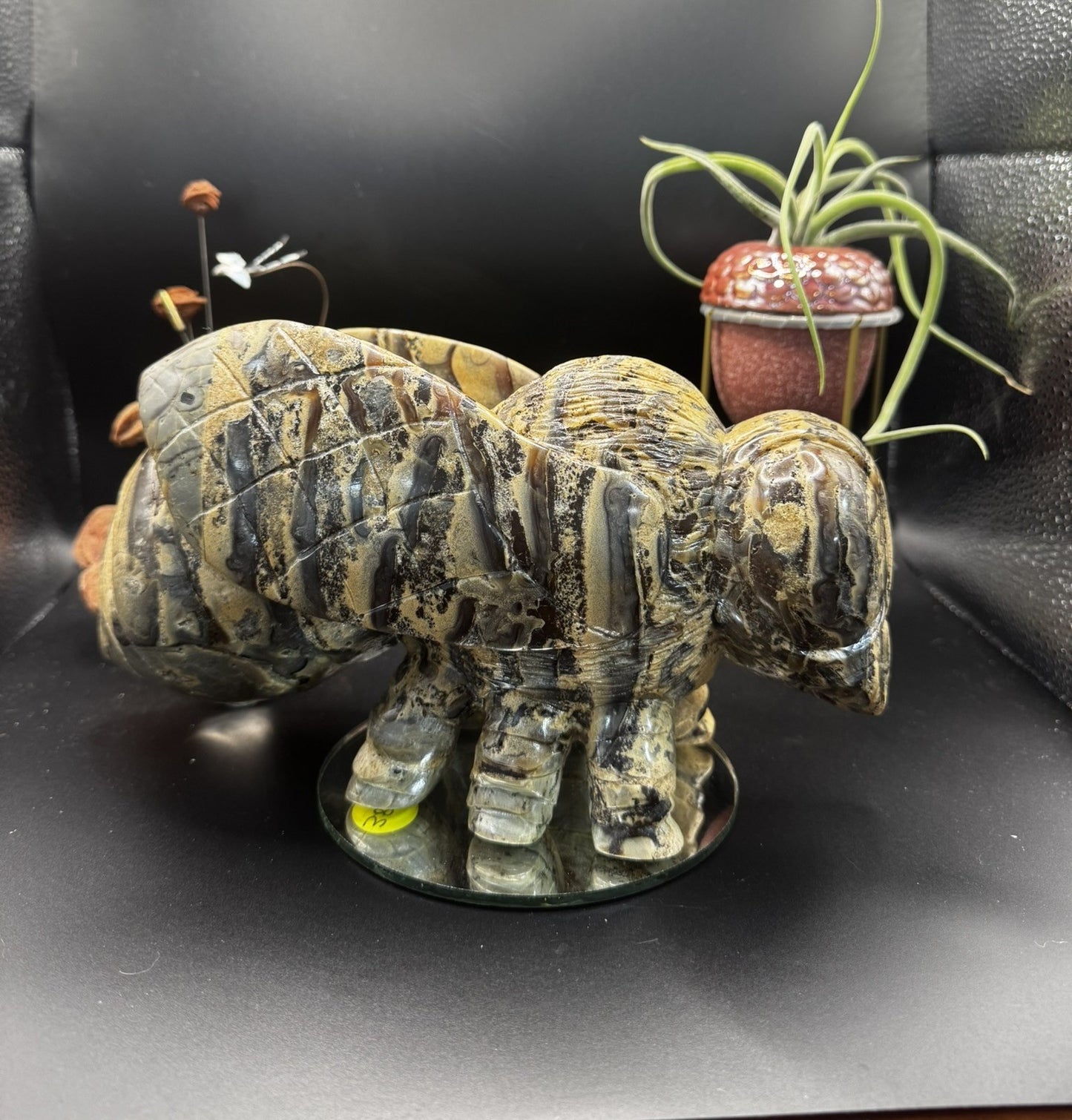 Baltic Amber Bee Carving – UV Reactive Statement Piece