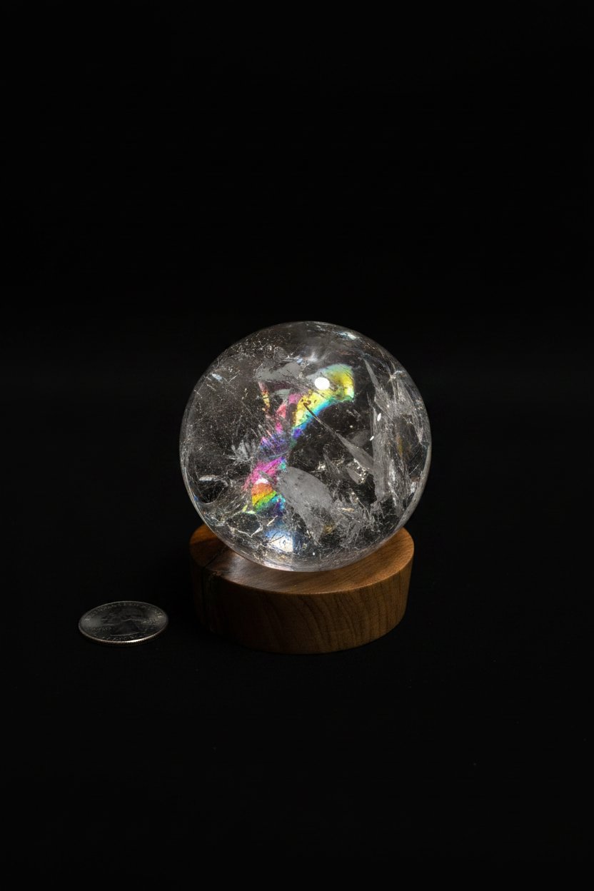 Prismatic Clear Quartz Inclusion Sphere