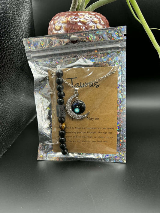 Zodiac Fashion Necklace & Bracelet Sets